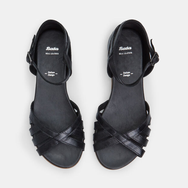 Leather Women's Sandal, Black