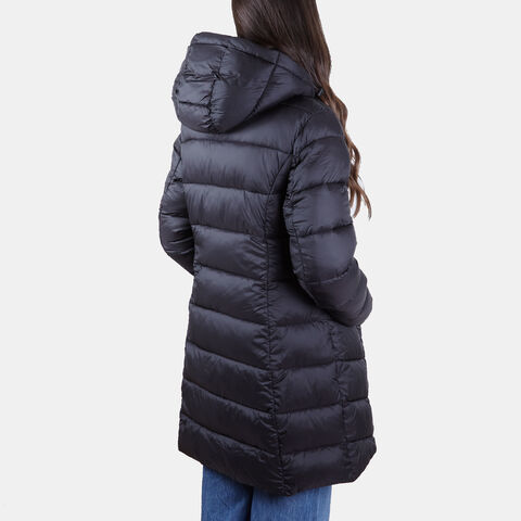 Damensteppjacke mit Kapuze, Schwarz