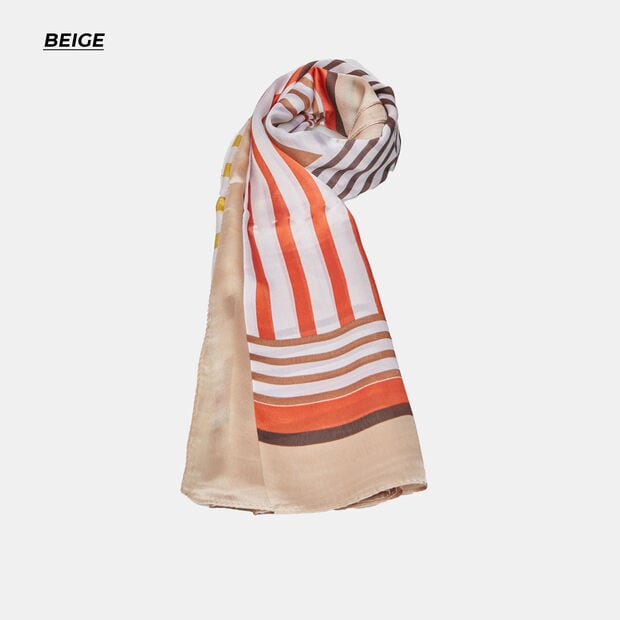Rectangular scarves with geometric patterns, Multicolor