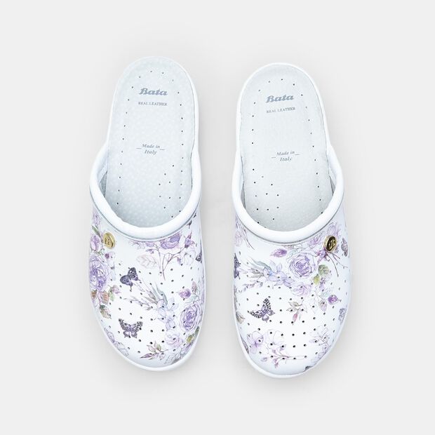 Pantoufle pour femme en cuir, Violet