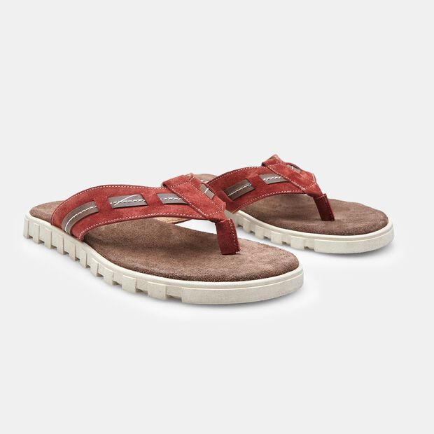 BATA Men's Suede Slippers, Red