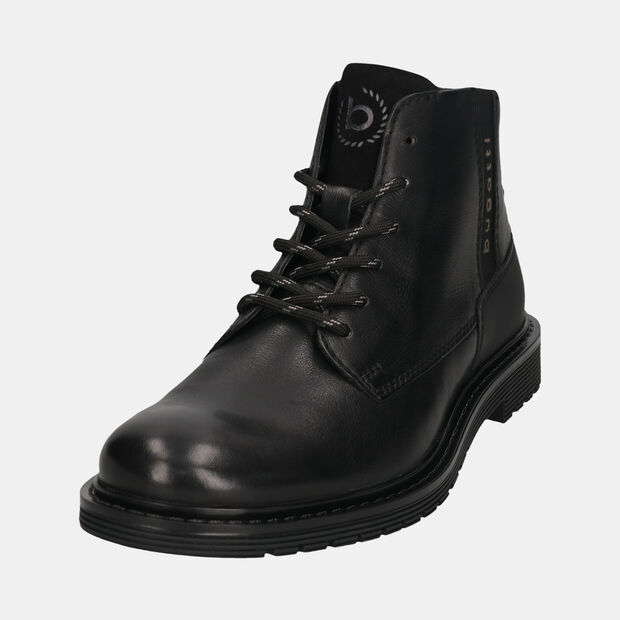 Men's lace-up ankle boot in Bugatti leather, Black