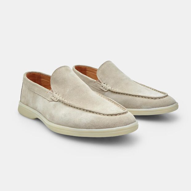 BATA Men's Suede Loafers, Beige