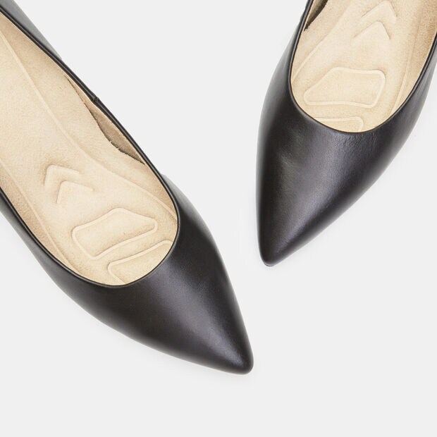 Escarpins pour femme en cuir, Noir