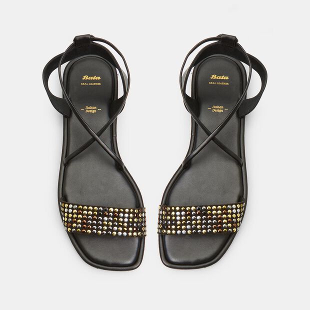 Leather Women's Sandal, Black
