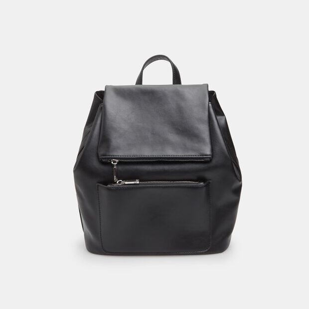 Women's backpack with double front pocket, Black