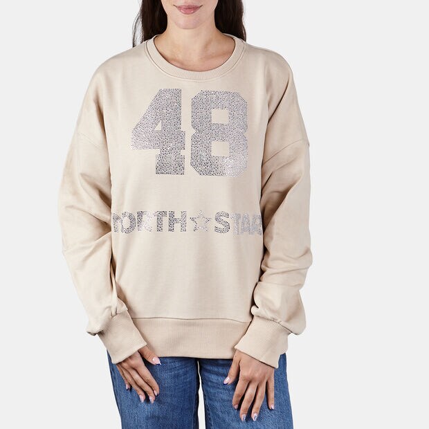 North Star Women's College Style Sweatshirt, Beige
