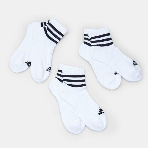 Drei Paar Unisex Adidas Socken, Wei&szlig;