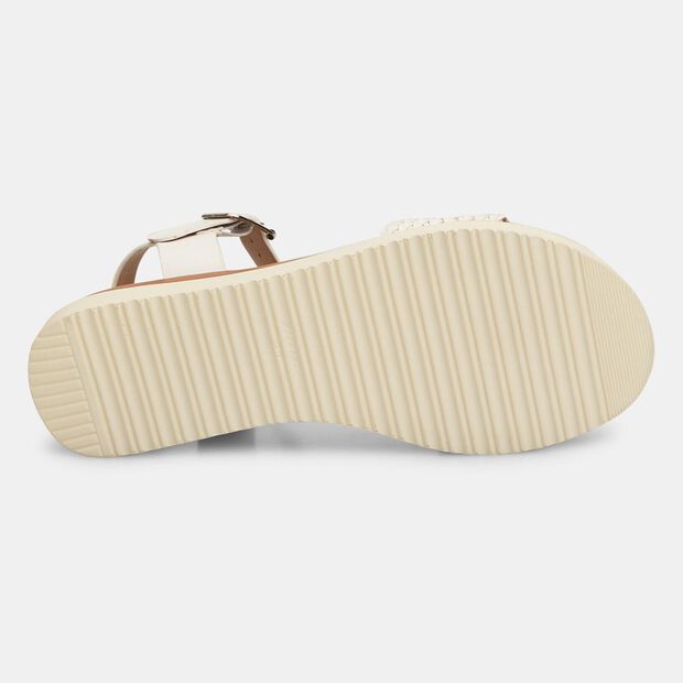 Women's sandals with 3 cm platform, White