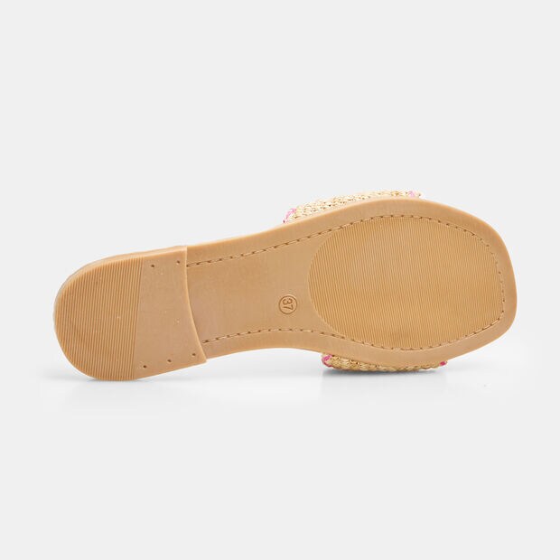 Damen Mules, Fuchsienrot