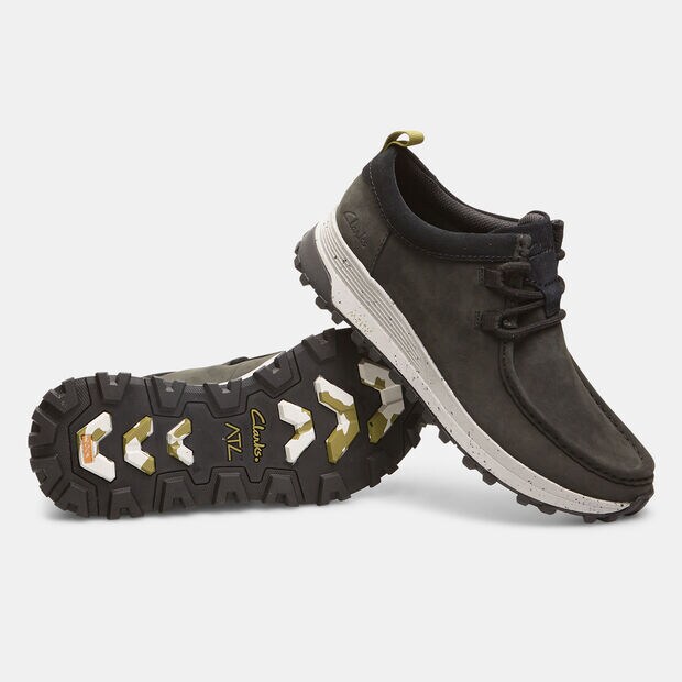 Baskets pour homme clarks en cuir nubuck, Noir