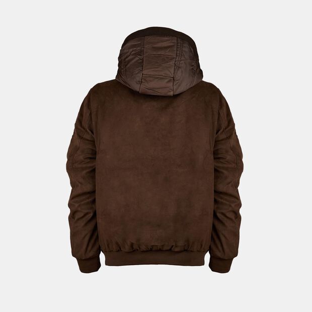 Herrenbomberjacke mit Kapuze, Braun