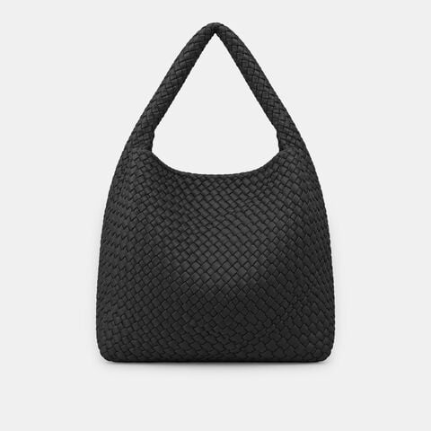 Sac hobo pour femme en nylon tress&eacute; Bata, Noir