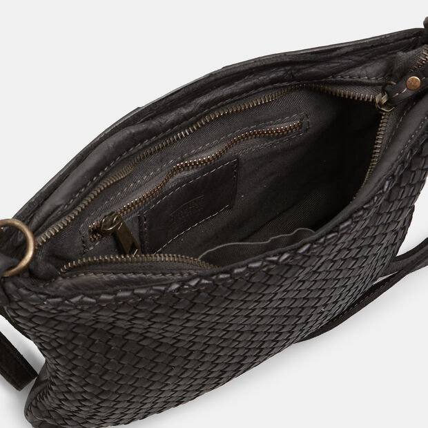 Women's Leather Crossbody Bag, Black