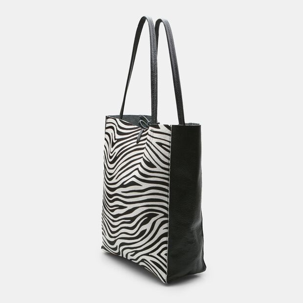 BATA Damen Shopper mit Leoparden-Print-Einsatz, Zebra