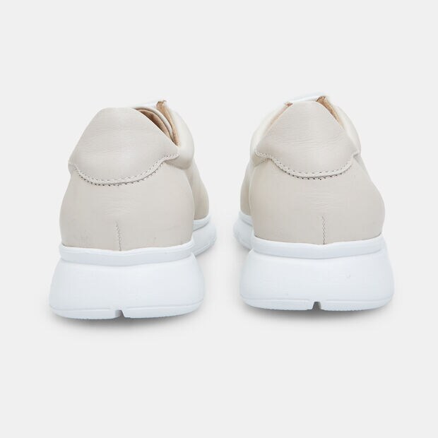 Chaussures &agrave; lacets en cuir pour femme, Beige