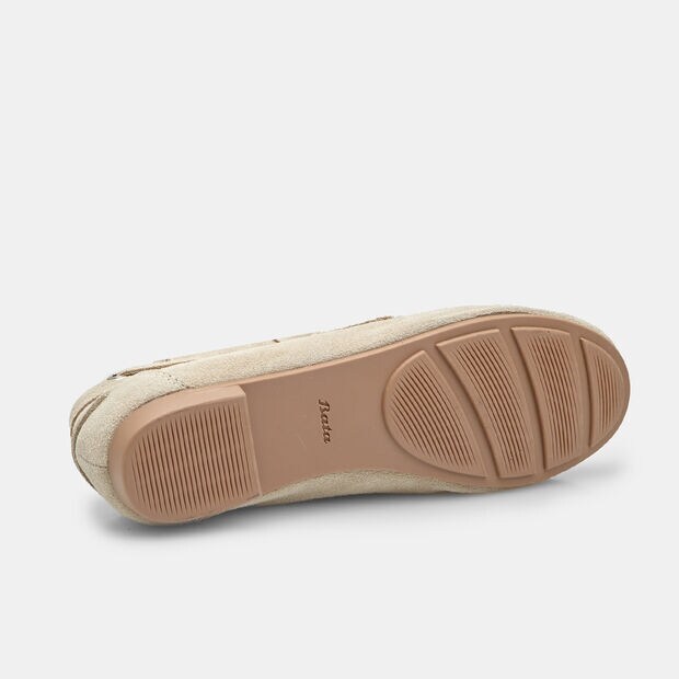 Damen-Bootsschuhmodell aus Veloursleder von Bata, Beige