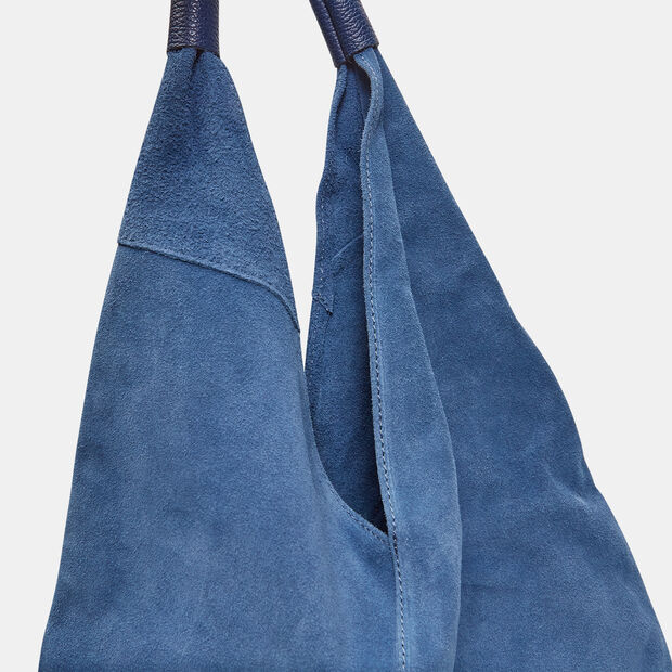 Hobo pour femme en daim, Bleu