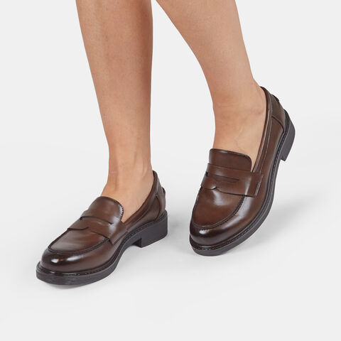 Mocassins pour femme en similicuir, Marron