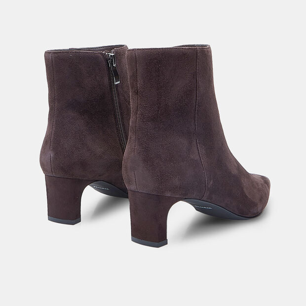 Women's suede ankle boot with heel Bata, Brown