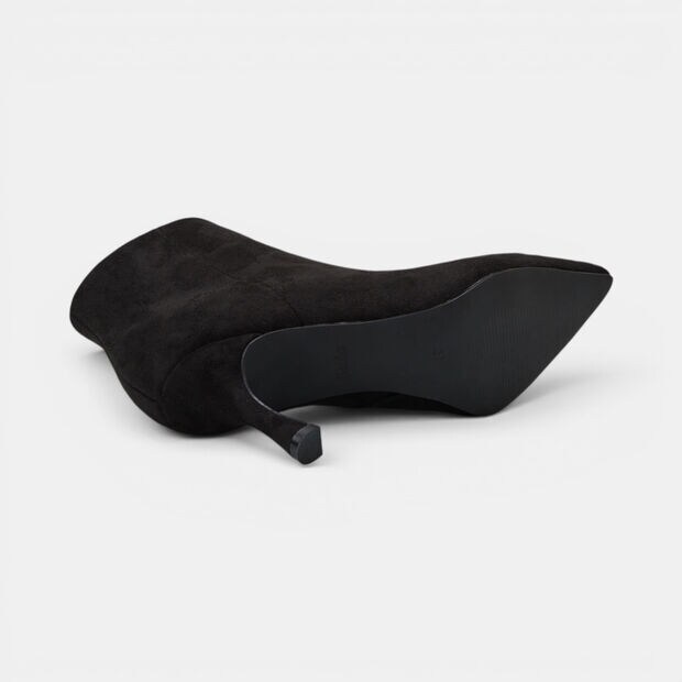Ladies' suede effect ankle boot with heel Bata, Black