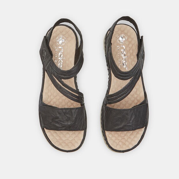Rieker women's leather sandal, Black