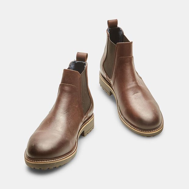 Echte Leder Chelsea Stiefel, Braun