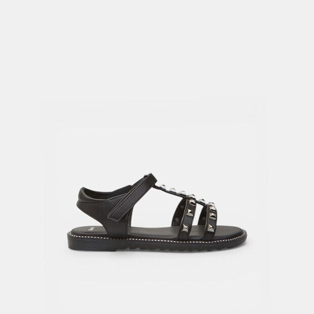 Bata girls' sandals with studs, Black