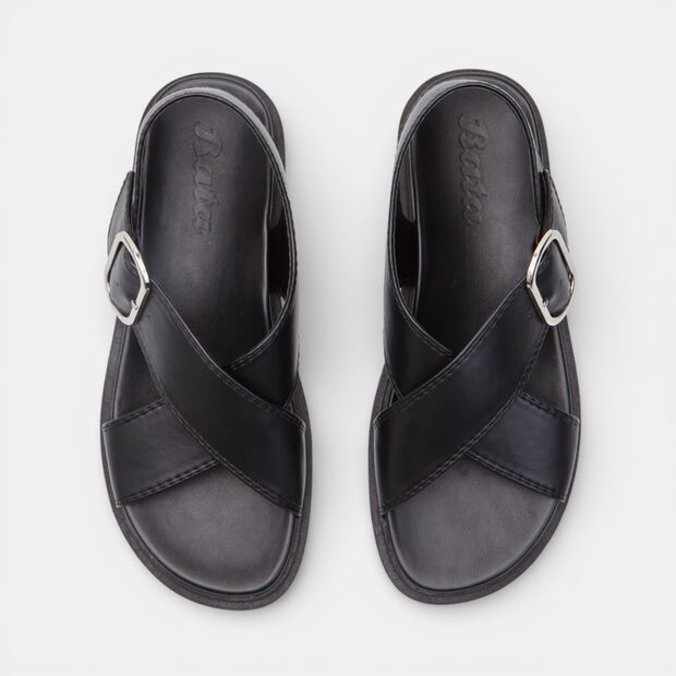 Women's sandal with crossed strap Bata, Black