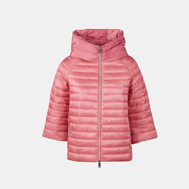 Padded Women's Jacket with Hood, Fuchsia