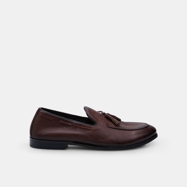 BATA Men's Elegant Leather Loafers, Brown