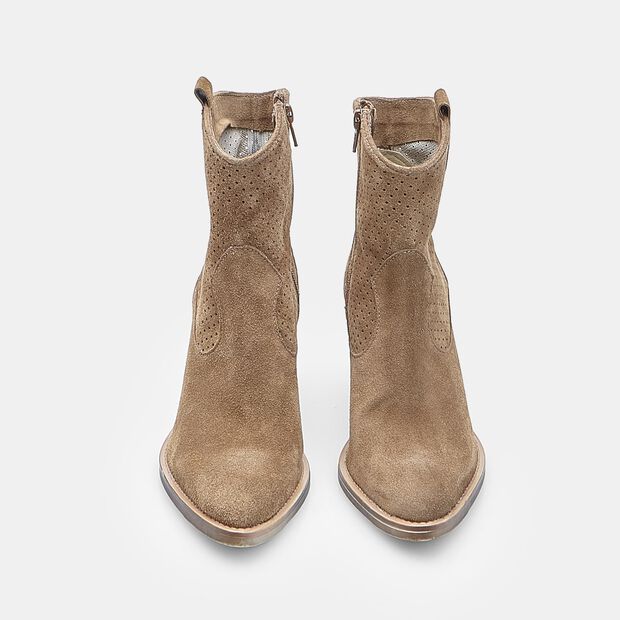 BATA Women's Western Suede Ankle Boots, Tan