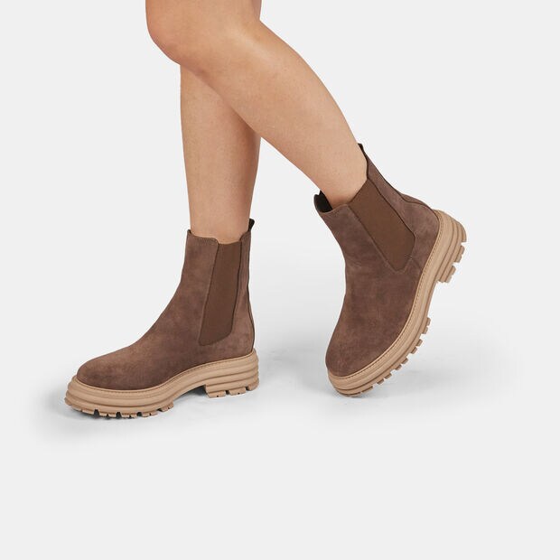 Women's Suede Bootie with Track Sole, 