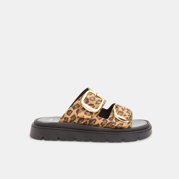 Women's Suede Mules with Over-Sole, 