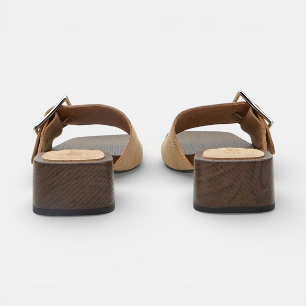 Women's mules with heel and strap Bata, Brown
