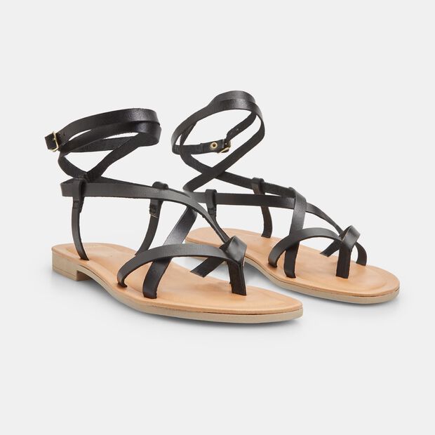Leather Women's Sandal, Black