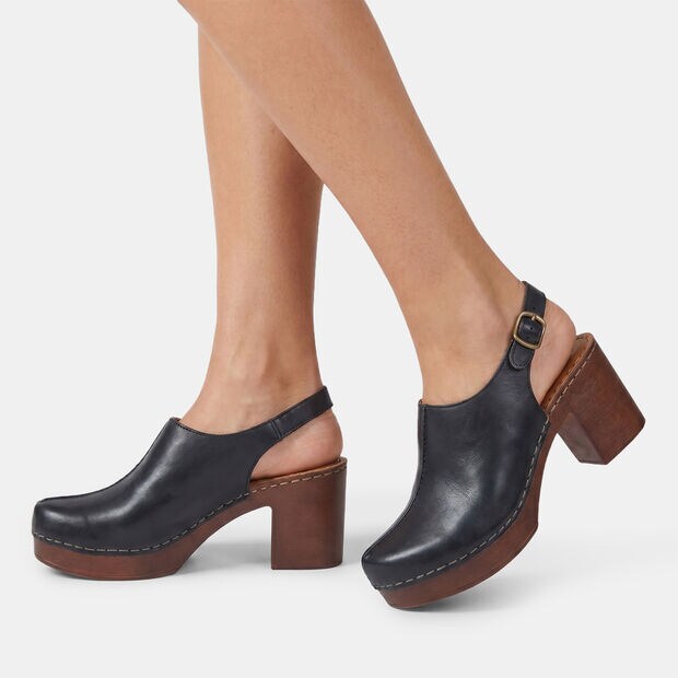 Damenleder Clog Sandalen von BATA, Schwarz