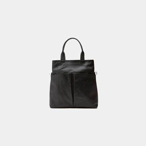 Sac shopper en cuir, Noir