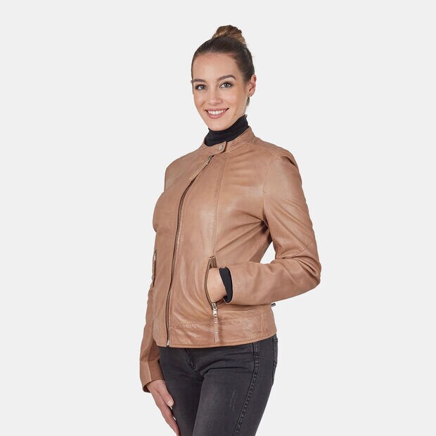 Women's leather jacket, Tan