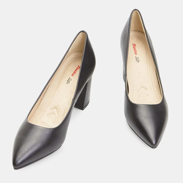 Escarpins pour femme en cuir, Noir
