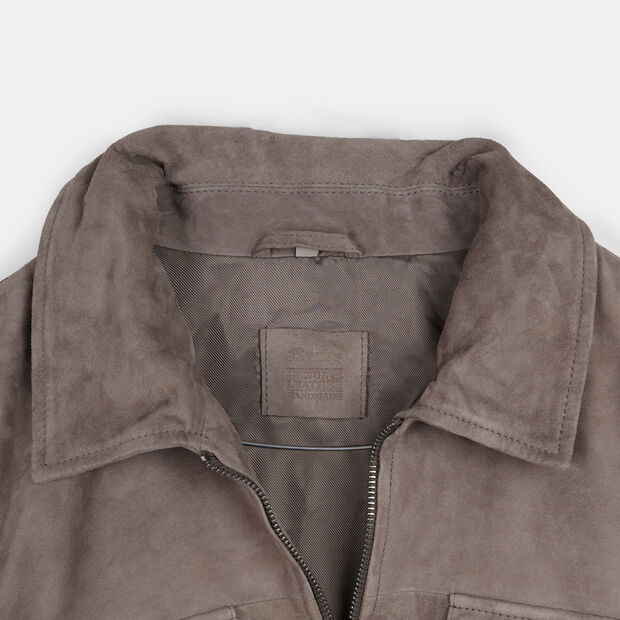 Bata Men's Leather Jacket, Gray