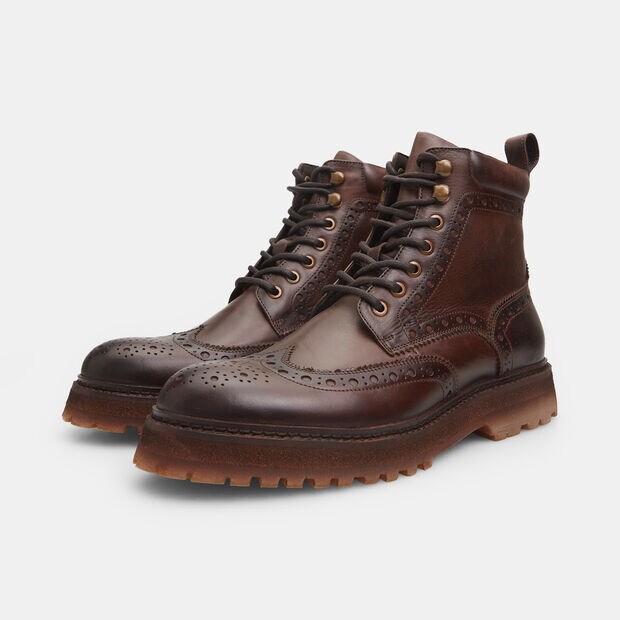 Herren Lederstiefelette, Braun