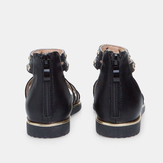 Girl Sandal with Zip, Black