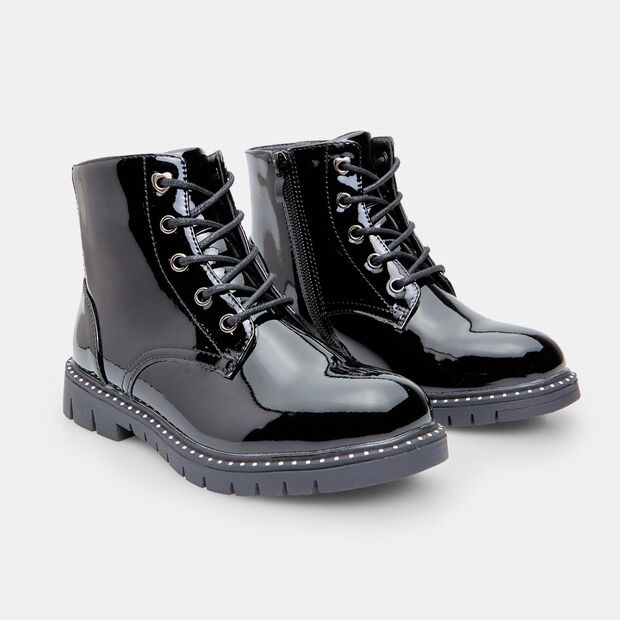 M&auml;dchen Stiefeletten mit Sternen, Schwarz