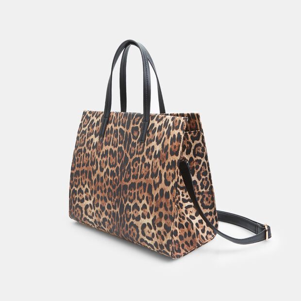 Damen Shopper mit Rei&szlig;verschluss und Umh&auml;ngeriemen, Animalier