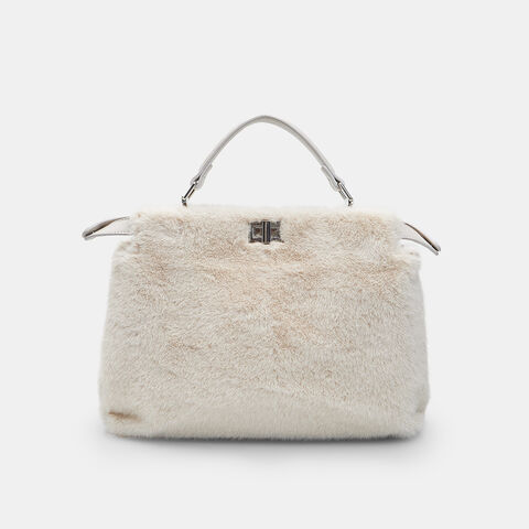 Sac à main pour femme en fausse fourrure Bata, Beige
