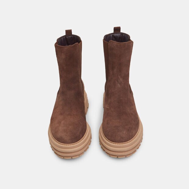 Women's Suede Bootie with Track Sole, 