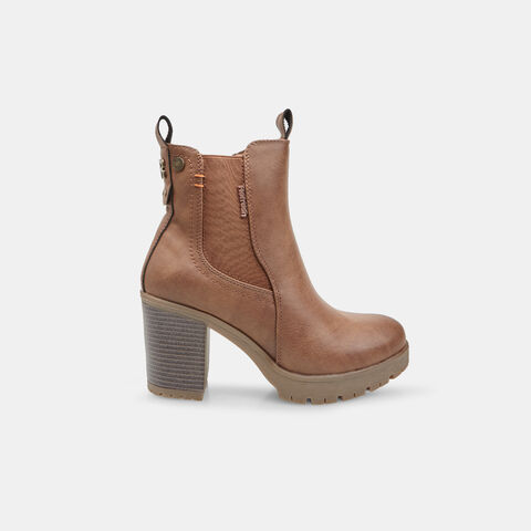 Chelsea-Stiefelette für Damen mit Absatz Refresh, Braun