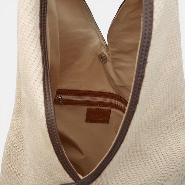 Bata women's hobo bag in raffia, White