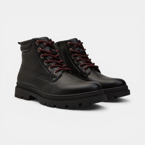 Men's Bata ankle boots with leather effect, Black